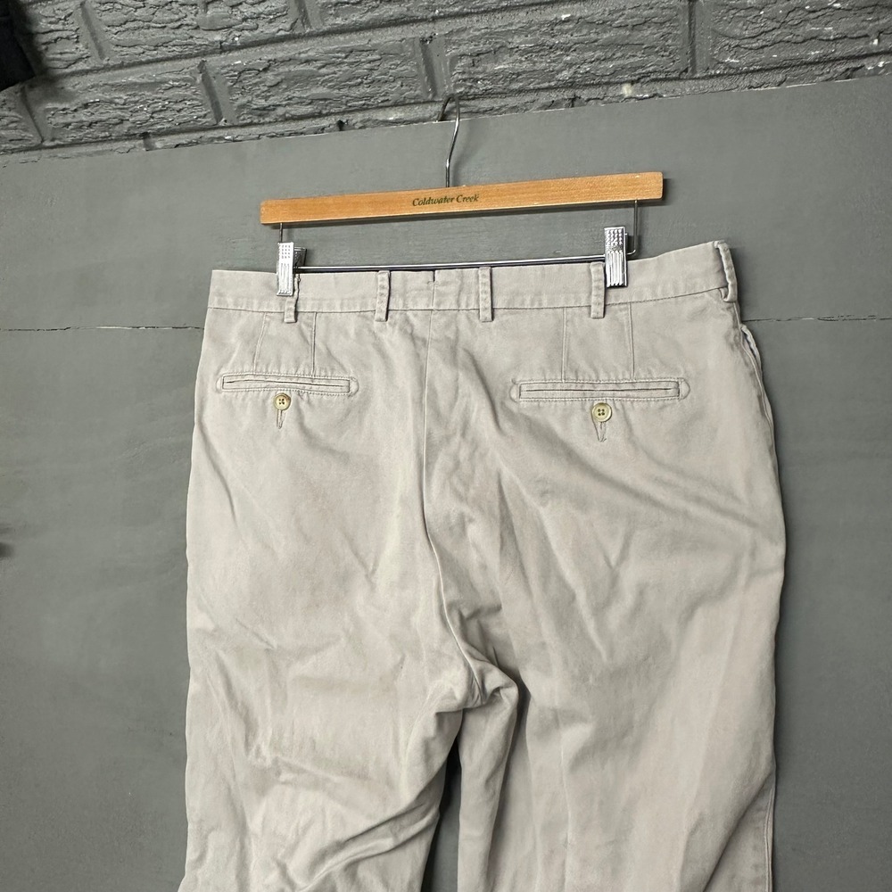Peter Millar Mens Tan Chinos Flat Front Dress Pants Size 36 100 Pima Cotton